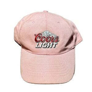Coors Light Hat Mens Strapback Cap Pink Embroidered‎ Beer Drinking 90s